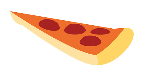 Image showing Slice of pizza vector cartoon illustration.