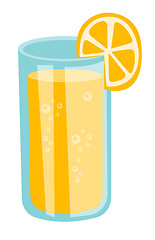 Image showing Glass of orange juice vector cartoon illustration.