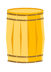 Image showing Wooden barrel with iron rings vector cartoon.