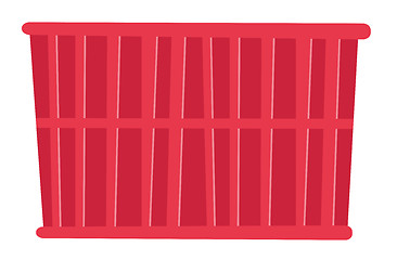 Image showing Red cargo container vector cartoon illustration.