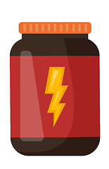 Image showing Whey protein in a jar vector cartoon illustration.