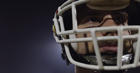 Image showing Closeup Portrait Of American Football Player