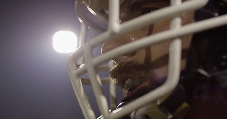 Image showing Closeup Portrait Of American Football Player