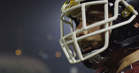 Image showing Closeup Portrait Of American Football Player