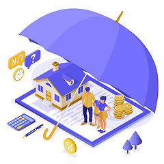 Image showing Family Home Insurance Isometric