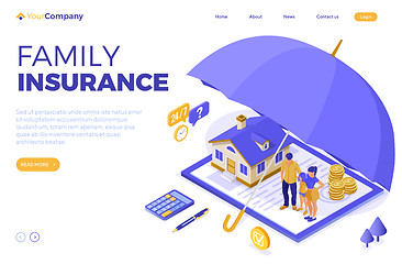 Image showing Family Home Insurance Isometric