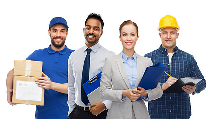 Image showing group of office people and manual workers