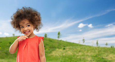 Image showing happy little african american girl in summer