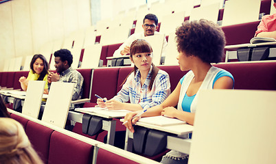 Image showing group of international students talking on lecture