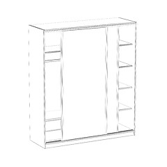 Image showing 3d model of wardrobe with sliding doors
