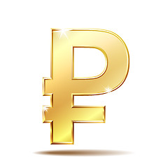 Image showing Golden symbol of russian ruble