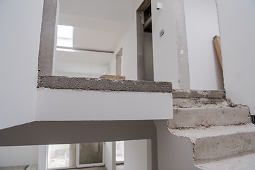 Image showing interior of construction site with white drywall