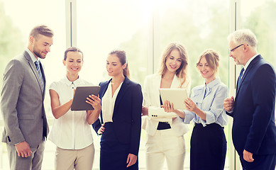 Image showing business people with tablet pc computers at office