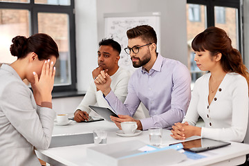 Image showing recruiters having job interview with employee