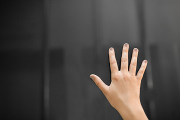 Image showing hand using black interactive panel