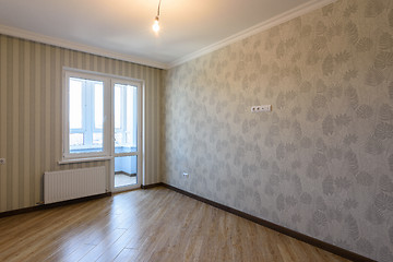 Image showing The interior of a freshly renovated kitchen without furniture in a new building