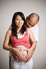 Image showing Pregnant asian couple baby