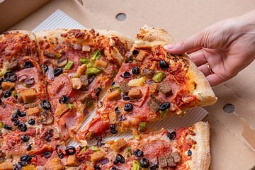 Image showing Pizza in cardboard box