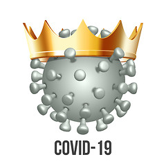 Image showing Virus wearing a crown, 2019-nCov novel coronavirus concept