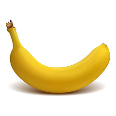 Image showing Ripe yellow banana isolated on white background with shadow