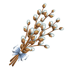Image showing Easter bouquet from twigs easter blossom willow tree