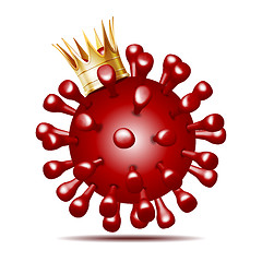 Image showing Virus wearing a crown, 2019-nCov novel coronavirus concept