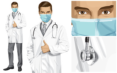 Image showing Vector Doctor With Stethoscope