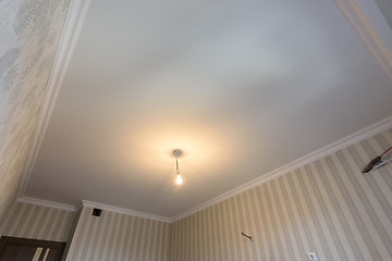 Image showing Plastered lined ceilings in the kitchen after renovation