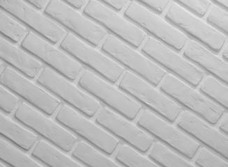 Image showing Background of white painted diagonal a bricks