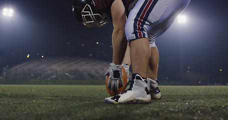 Image showing american football kicker ready for football kickoff