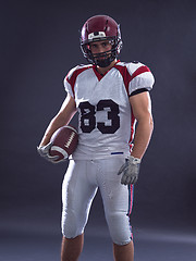 Image showing American Football Player isolated on gray