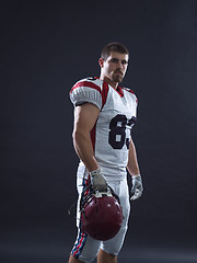 Image showing American Football Player isolated on gray