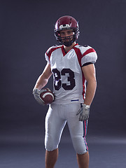 Image showing American Football Player isolated on gray