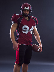 Image showing American Football Player isolated on gray