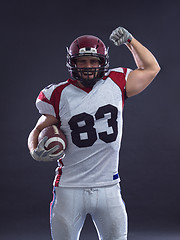 Image showing american football player celebrating touchdown
