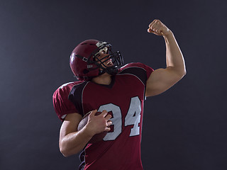 Image showing american football player celebrating touchdown