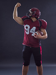 Image showing american football player celebrating touchdown