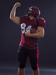 Image showing american football player celebrating touchdown