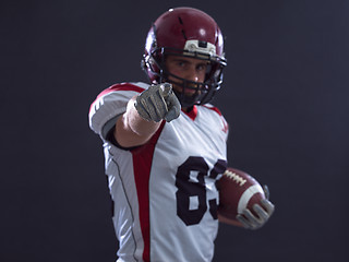 Image showing American football player pointing