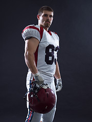 Image showing American Football Player isolated on gray