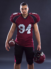 Image showing American Football Player isolated on gray