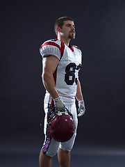 Image showing American Football Player isolated on gray