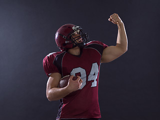 Image showing american football player celebrating touchdown