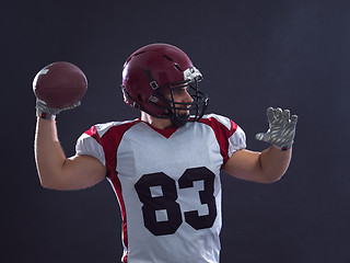 Image showing american football player throwing ball