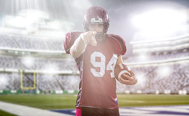 Image showing American football player pointing