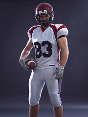 Image showing American Football Player isolated on gray