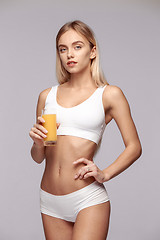 Image showing Perfect slim toned young body of the girl .