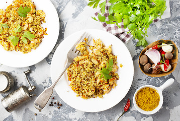 Image showing bulgur with seafood