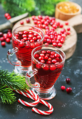 Image showing cranberry drink and berries