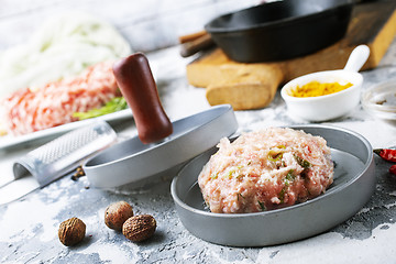 Image showing raw cutlets